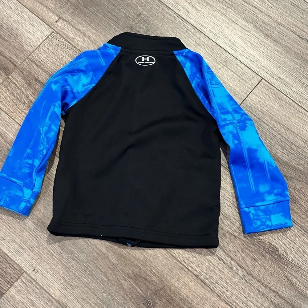 EUC Toddler Boys Black and Blue Under Armour Zip Up Jacket 24 Months